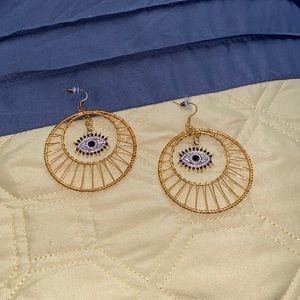 Gold Eye Earrings